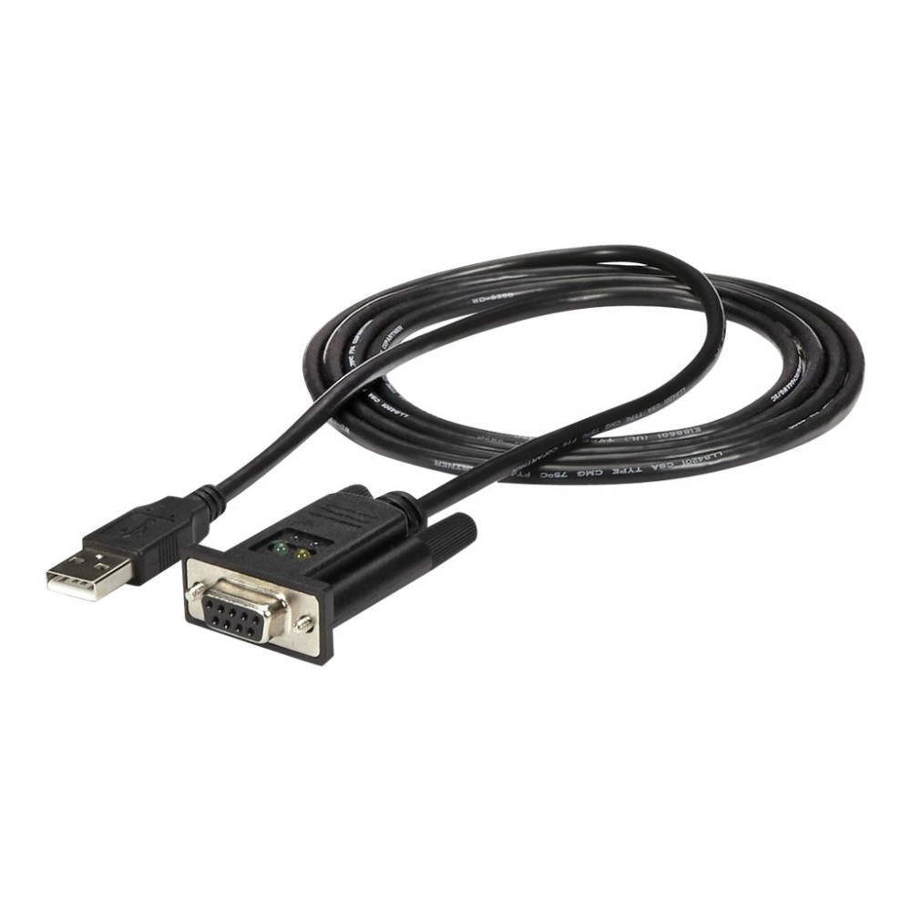Produktbild för StarTech.com USB till nollmodem RS232 DB9 seriell DCE-kabeladapter med 1 port och FTDI - seriell adapter - USB 2.0 - RS-232