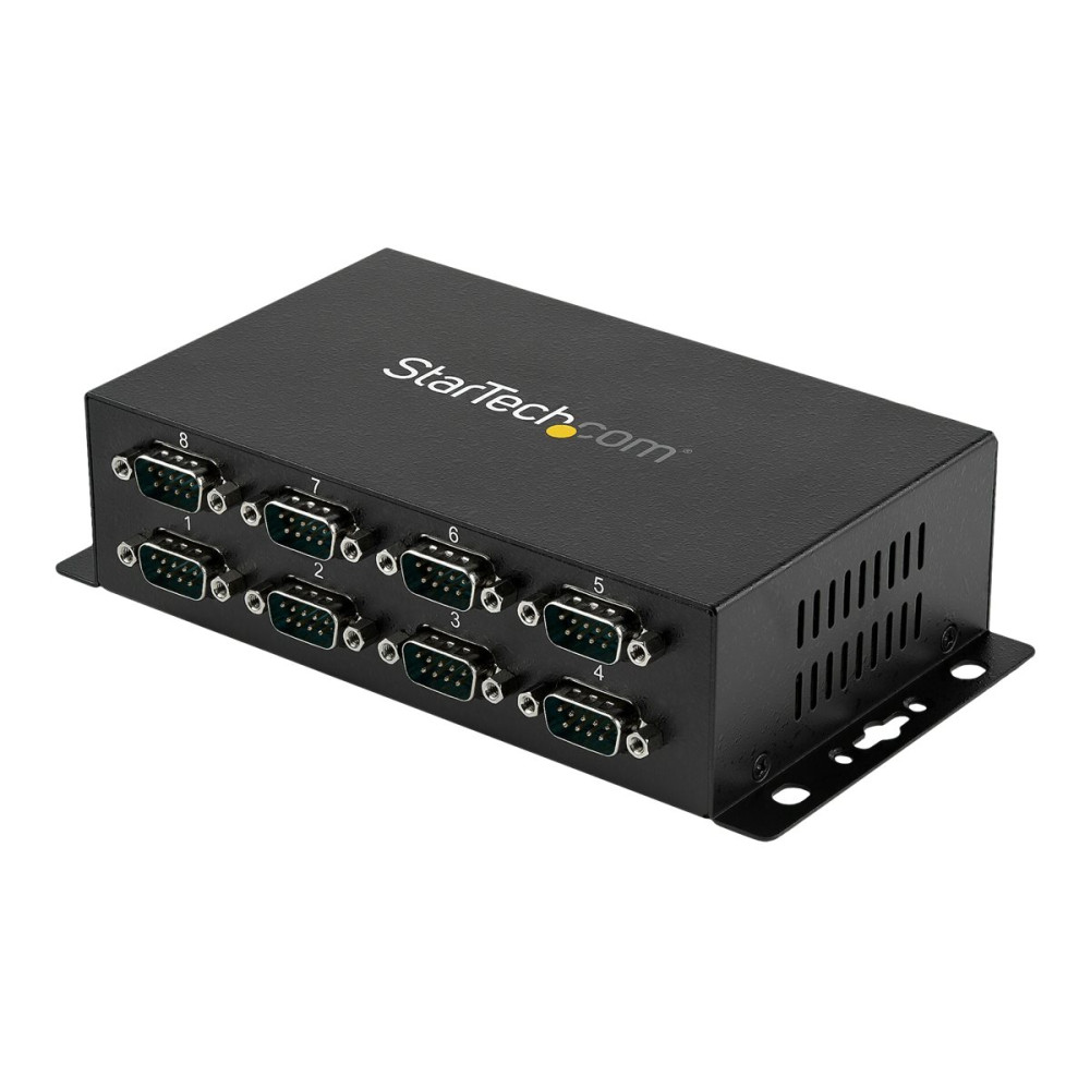Produktbild för Startech USB till DB9 RS232 seriell  adapterhubb med 8 portar - Industriell DIN Rail och väggmonterbar - seriell adapter - USB 2.0 - RS-232 x 8