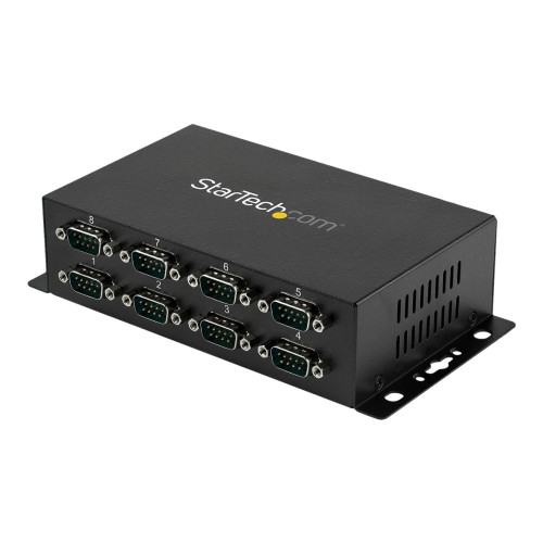 StarTech.com Startech USB till DB9 RS232 seriell  adapterhubb med 8 portar - Industriell DIN Rail och väggmonterbar - seriell adapter - USB 2.0 - RS-232 x 8