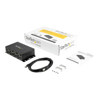 Produktbild för Startech USB till DB9 RS232 seriell  adapterhubb med 8 portar - Industriell DIN Rail och väggmonterbar - seriell adapter - USB 2.0 - RS-232 x 8