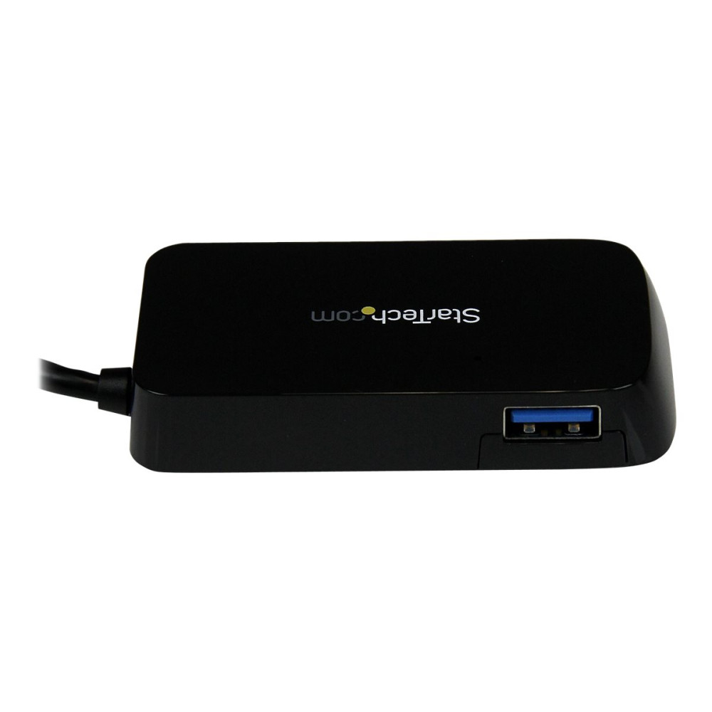 Produktbild för Startech Bärbar SuperSpeed mini USB 3.0-hubb med 4 portar - Svart - hubb - 4 portar