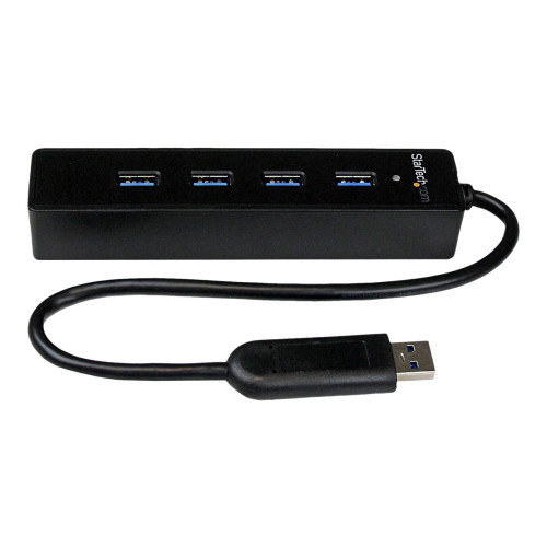 StarTech.com Startech 4-Port USB 3.0 Hub with Built-in Cable - SuperSpeed Laptop USB Hub - Portable USB Splitter - Mini USB Hub (ST4300PBU3) - hubb - 4 portar
