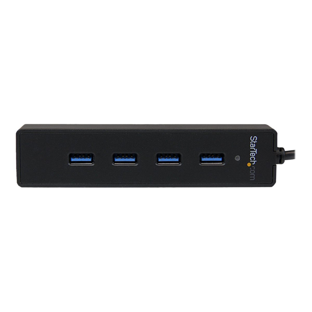 Produktbild för Startech 4-Port USB 3.0 Hub with Built-in Cable - SuperSpeed Laptop USB Hub - Portable USB Splitter - Mini USB Hub (ST4300PBU3) - hubb - 4 portar