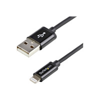 Produktbild för Startech 2 m USB till Lightning-kabel - Lång iPhone/iPad/iPod-laddningskabel - Lightning till USB-kabel - Apple MFi-certifierad - Svart - Lightning-kabel - Lightning / USB - 2 m