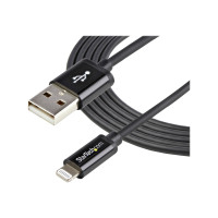 Produktbild för Startech 2 m USB till Lightning-kabel - Lång iPhone/iPad/iPod-laddningskabel - Lightning till USB-kabel - Apple MFi-certifierad - Svart - Lightning-kabel - Lightning / USB - 2 m