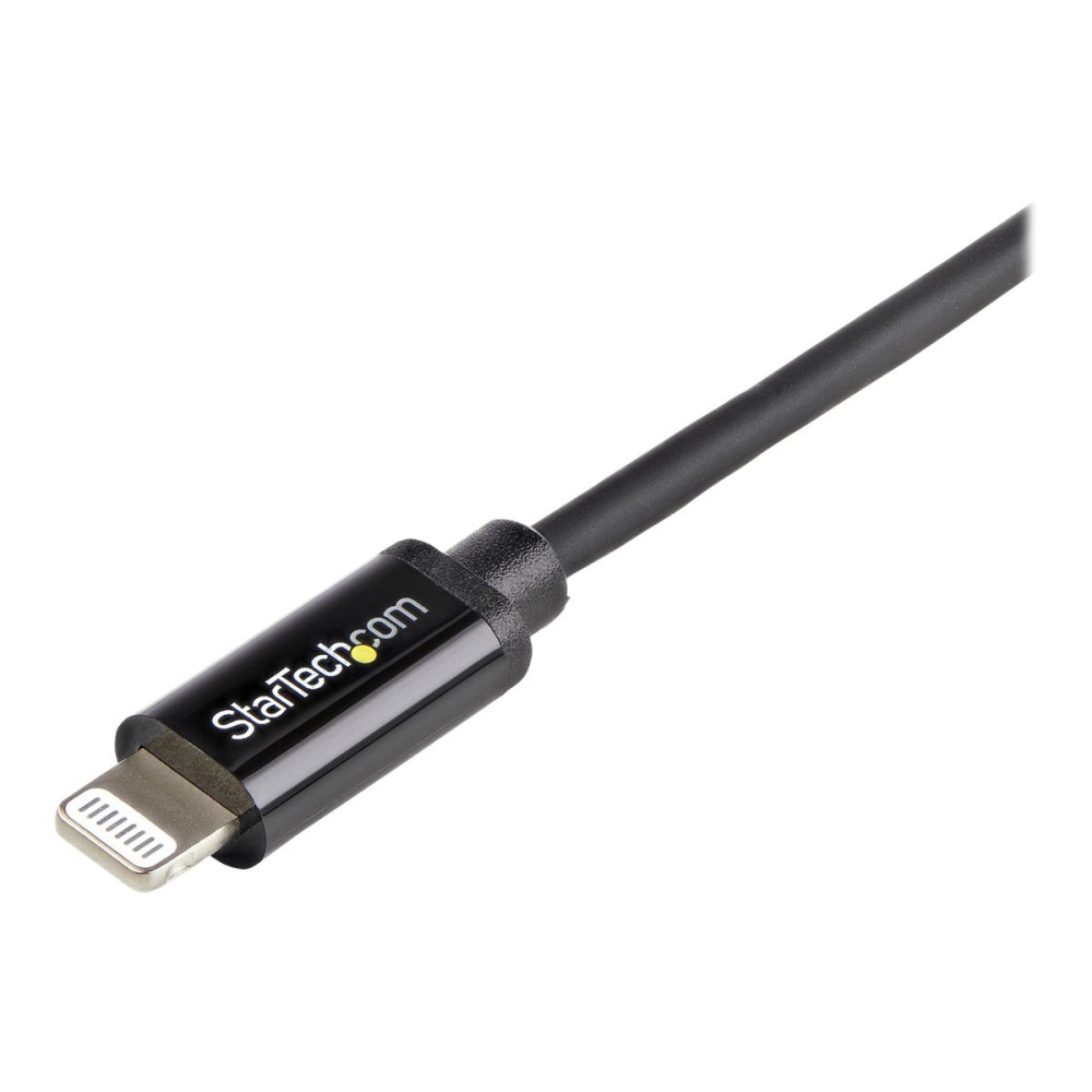Produktbild för Startech 2 m USB till Lightning-kabel - Lång iPhone/iPad/iPod-laddningskabel - Lightning till USB-kabel - Apple MFi-certifierad - Svart - Lightning-kabel - Lightning / USB - 2 m