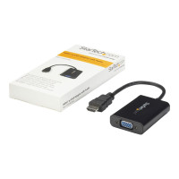 Produktbild för StarTech.com HDMI till VGA-videoadapter med audio för stationär/bärbar dator/Ultrabook - 1920x1080 - videokort - HDMI/VGA/ljud - 25 cm