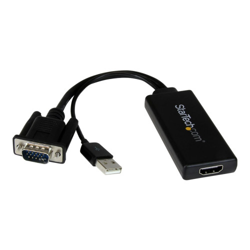 StarTech.com StarTech.com VGA till HDMI-adapter med USB-audio & -ström – bärbar VGA till HDMI-konverterare – 1080p - adapterkabel - HDMI/VGA/ljud/USB - 26 cm