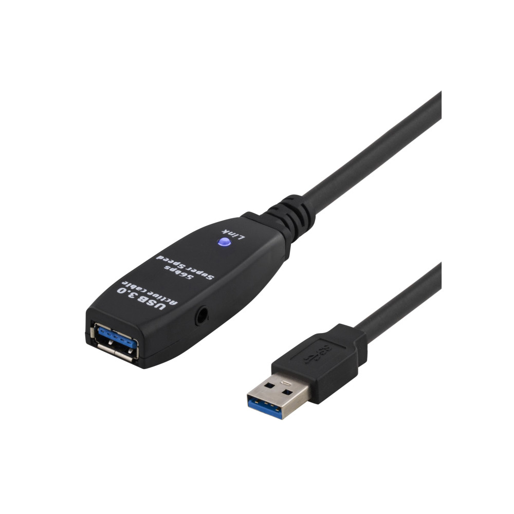Produktbild för DELTACO USB3-1002 - USB-förlängningskabel - USB typ A till USB typ A - 5 m