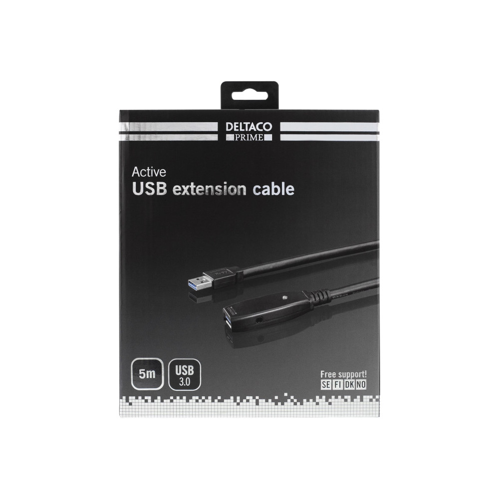 Produktbild för DELTACO USB3-1002 - USB-förlängningskabel - USB typ A till USB typ A - 5 m