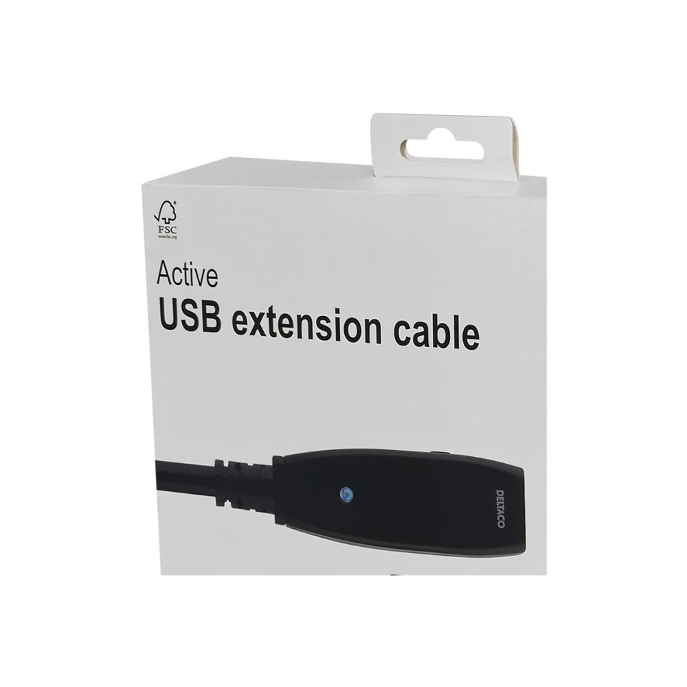 Produktbild för DELTACO USB3-1002 - USB-förlängningskabel - USB typ A till USB typ A - 5 m