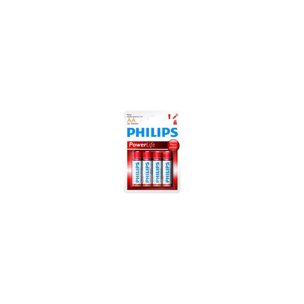 Produktbild för Philips Power Life LR6P4B batteri - 4 x AA-typ - alkaliskt