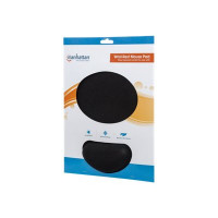 Produktbild för Manhattan Wrist Gel Support Pad and Mouse Mat, Black, 241 Ã— 203 Ã— 40 mm, non slip base, Lifetime Warranty, Card Retail Packaging - mustablett med handledskudde