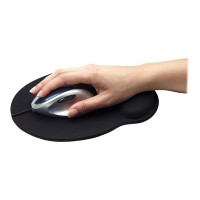 Produktbild för Manhattan Wrist Gel Support Pad and Mouse Mat, Black, 241 Ã— 203 Ã— 40 mm, non slip base, Lifetime Warranty, Card Retail Packaging - mustablett med handledskudde