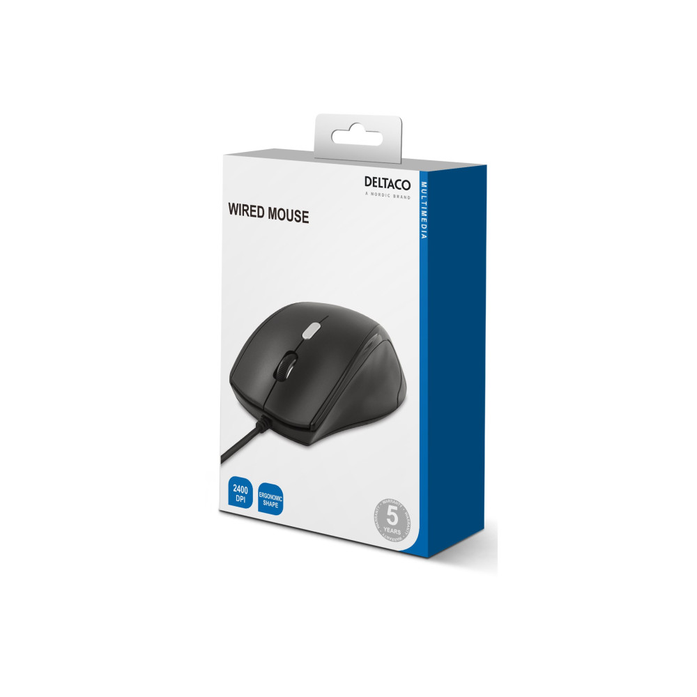 Produktbild för DELTACO MS-774 - mus - USB - svart