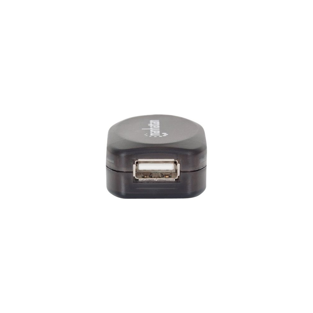 Produktbild för Manhattan USB-A to USB-A Extension Cable, 10m, Male to Female, Active, 480 Mbps (USB 2.0), Daisy-Chainable, Built In Repeater, Hi-Speed USB, Black, Three Year Warranty, Blister - USB-förlängningskabel - 10 m