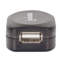 Produktbild för Manhattan USB-A to USB-A Extension Cable, 10m, Male to Female, Active, 480 Mbps (USB 2.0), Daisy-Chainable, Built In Repeater, Hi-Speed USB, Black, Three Year Warranty, Blister - USB-förlängningskabel - 10 m