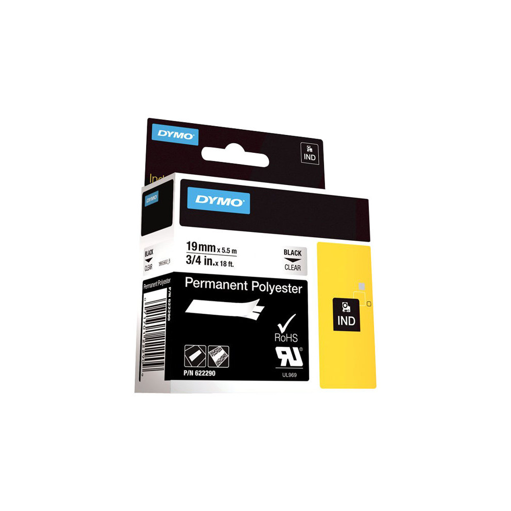 Produktbild för DYMO RhinoPRO Permanent Polyester - tejp - 1 kassett(er) - Roll (1.9 cm x 5.5 m)
