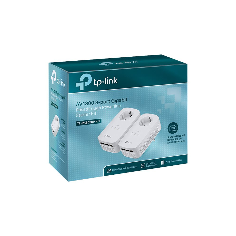 Produktbild för TP-Link TL-PA8030P KIT - Starter Kit - Powerline-adapter - vägginsticksbar
