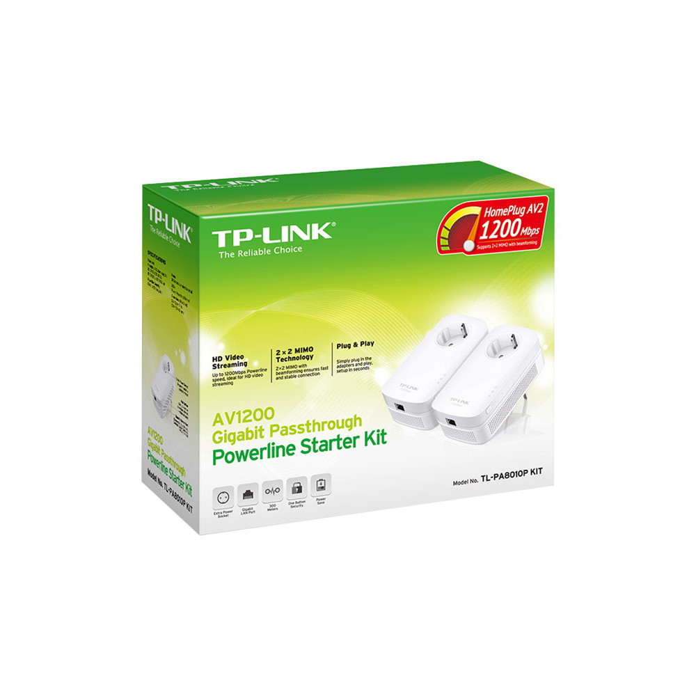 Produktbild för TP-Link TL-PA8010P KIT - Starter Kit - Powerline-adapter - vägginsticksbar
