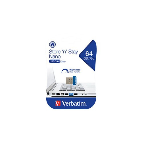 VERBATIM Verbatim Store 'n' Stay NANO - USB flash-enhet - 64 GB