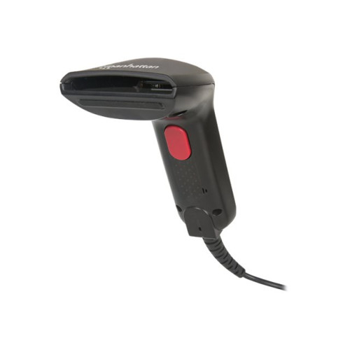 Manhattan Computer Products Manhattan Contact CCD Handheld Barcode Scanner, USB, 60mm Scan Width, Cable 152cm, Max Ambient Light 5,000 lux (sunlight), Black, Three Year Warranty, Box - streckkodsskanner