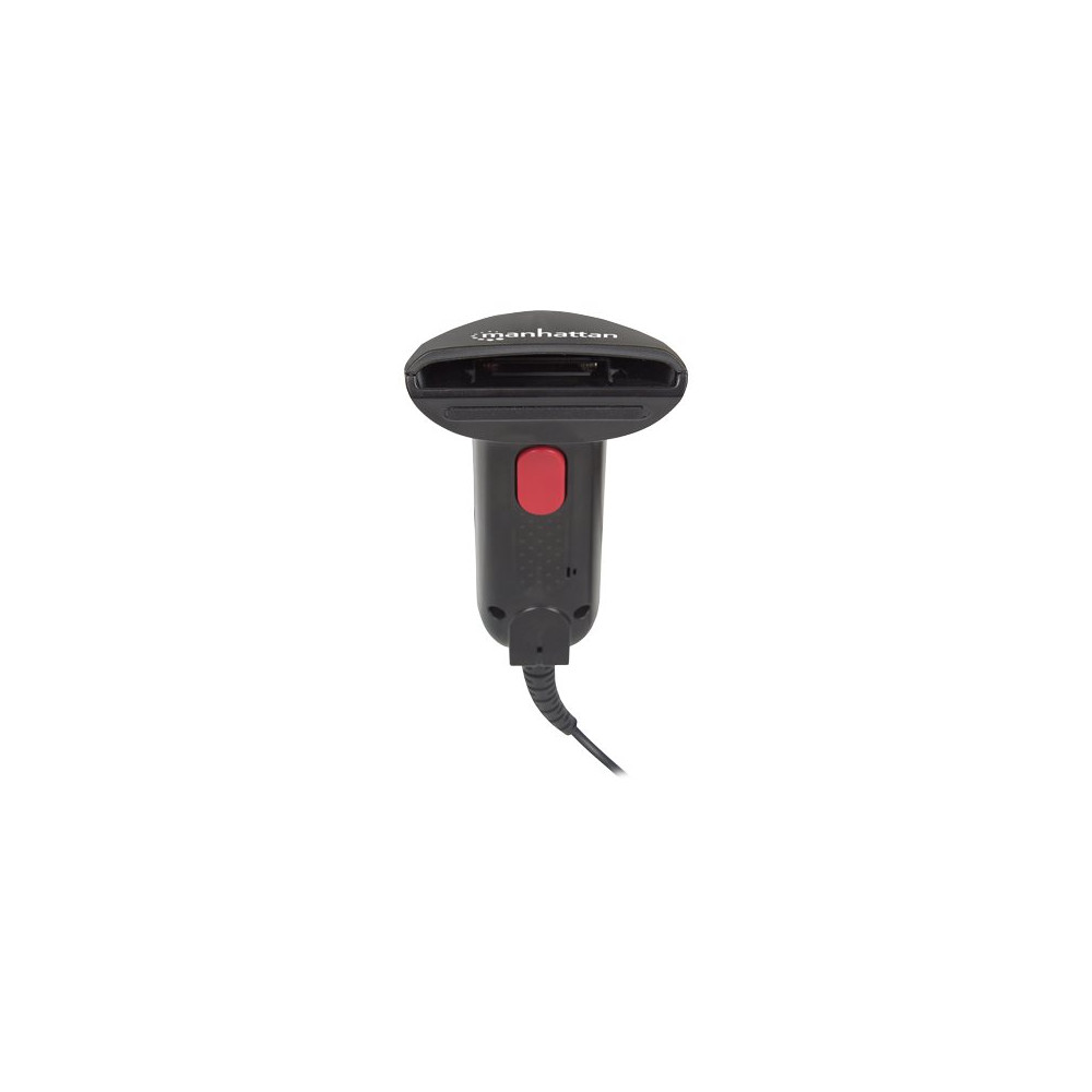 Produktbild för Manhattan Contact CCD Handheld Barcode Scanner, USB, 60mm Scan Width, Cable 152cm, Max Ambient Light 5,000 lux (sunlight), Black, Three Year Warranty, Box - streckkodsskanner