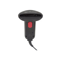 Produktbild för Manhattan Contact CCD Handheld Barcode Scanner, USB, 60mm Scan Width, Cable 152cm, Max Ambient Light 5,000 lux (sunlight), Black, Three Year Warranty, Box - streckkodsskanner