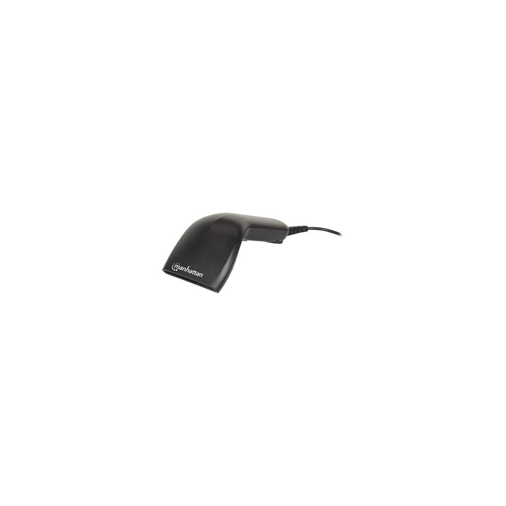 Produktbild för Manhattan Contact CCD Handheld Barcode Scanner, USB, 60mm Scan Width, Cable 152cm, Max Ambient Light 5,000 lux (sunlight), Black, Three Year Warranty, Box - streckkodsskanner