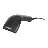 Produktbild för Manhattan Contact CCD Handheld Barcode Scanner, USB, 60mm Scan Width, Cable 152cm, Max Ambient Light 5,000 lux (sunlight), Black, Three Year Warranty, Box - streckkodsskanner