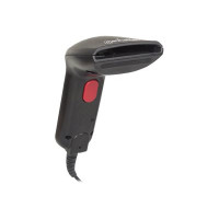 Produktbild för Manhattan Contact CCD Handheld Barcode Scanner, USB, 60mm Scan Width, Cable 152cm, Max Ambient Light 5,000 lux (sunlight), Black, Three Year Warranty, Box - streckkodsskanner