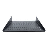 Produktbild för Intellinet 19" Cantilever Shelf, 2U, 2-Point Front Mount, 400mm Depth, Vented, Max 25kg, Black, Three Year Warranty - hylla för rack - 2U