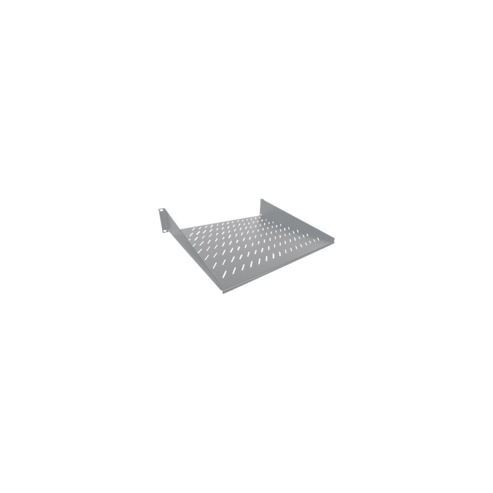 Produktbild för Intellinet 19" Cantilever Shelf, 2U, 2-Point Front Mount, 400mm Depth, Vented, Max 25kg, Grey, Three Year Warranty - hylla för rack - 2U