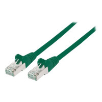Produktbild för Intellinet Network Patch Cable, Cat6, 3m, Green, Copper, S/FTP, LSOH / LSZH, PVC, RJ45, Gold Plated Contacts, Snagless, Booted, Lifetime Warranty, Polybag - nätverkskabel - 3 m - grön