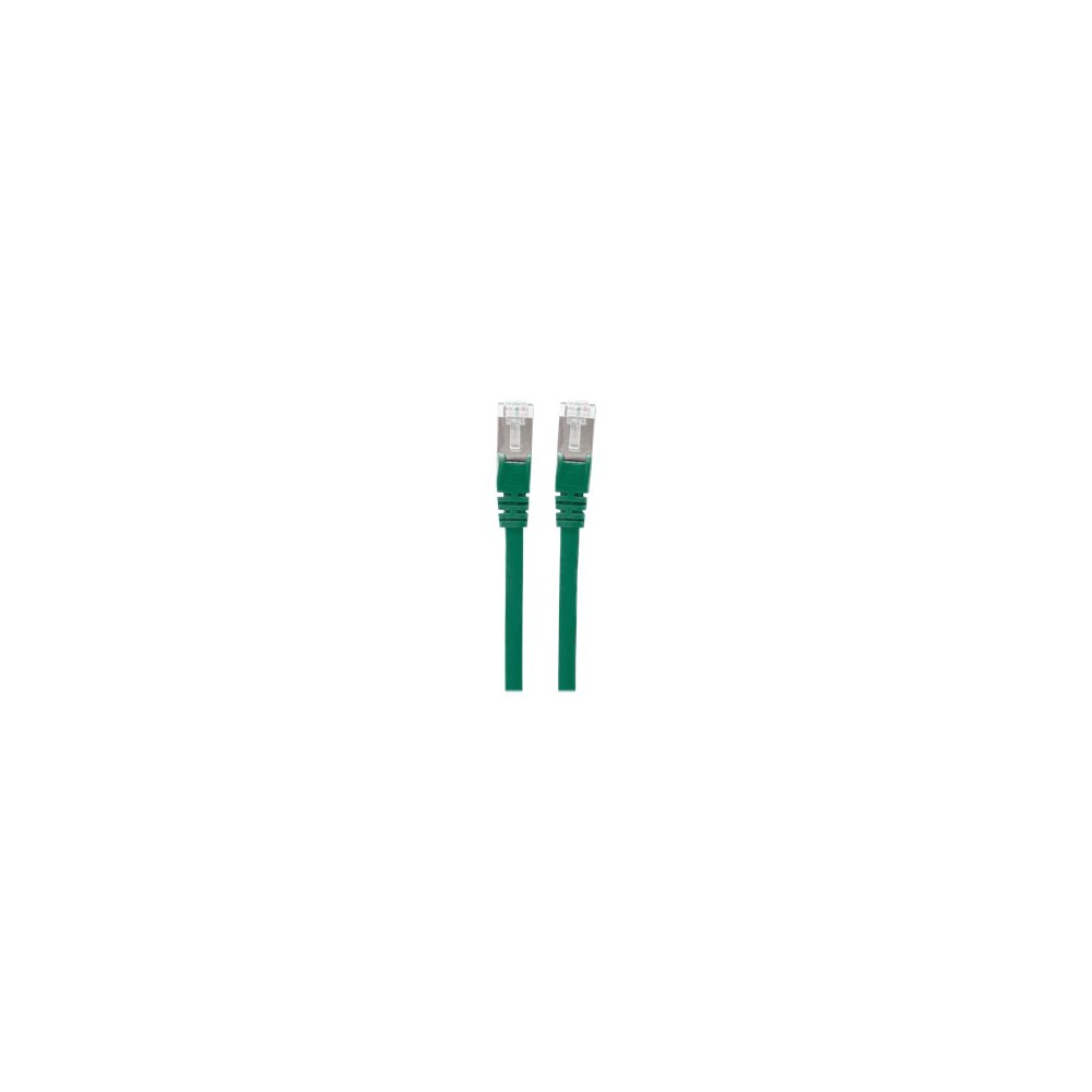 Produktbild för Intellinet Network Patch Cable, Cat6, 3m, Green, Copper, S/FTP, LSOH / LSZH, PVC, RJ45, Gold Plated Contacts, Snagless, Booted, Lifetime Warranty, Polybag - nätverkskabel - 3 m - grön