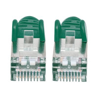 Produktbild för Intellinet Network Patch Cable, Cat6, 3m, Green, Copper, S/FTP, LSOH / LSZH, PVC, RJ45, Gold Plated Contacts, Snagless, Booted, Lifetime Warranty, Polybag - nätverkskabel - 3 m - grön