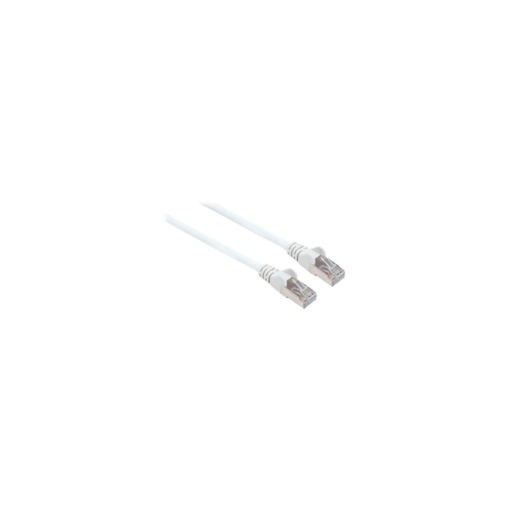 Produktbild för Intellinet Network Patch Cable, Cat6, 0.5m, White, Copper, S/FTP, LSOH / LSZH, PVC, RJ45, Gold Plated Contacts, Snagless, Booted, Lifetime Warranty, Polybag - patch-kabel - 50 cm - vit