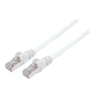 Produktbild för Intellinet Network Patch Cable, Cat6, 0.5m, White, Copper, S/FTP, LSOH / LSZH, PVC, RJ45, Gold Plated Contacts, Snagless, Booted, Lifetime Warranty, Polybag - patch-kabel - 50 cm - vit
