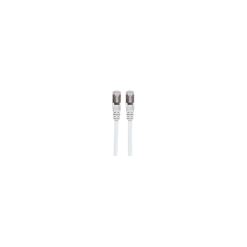 Produktbild för Intellinet Network Patch Cable, Cat6, 0.5m, White, Copper, S/FTP, LSOH / LSZH, PVC, RJ45, Gold Plated Contacts, Snagless, Booted, Lifetime Warranty, Polybag - patch-kabel - 50 cm - vit