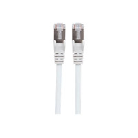 Produktbild för Intellinet Network Patch Cable, Cat6, 0.5m, White, Copper, S/FTP, LSOH / LSZH, PVC, RJ45, Gold Plated Contacts, Snagless, Booted, Lifetime Warranty, Polybag - patch-kabel - 50 cm - vit