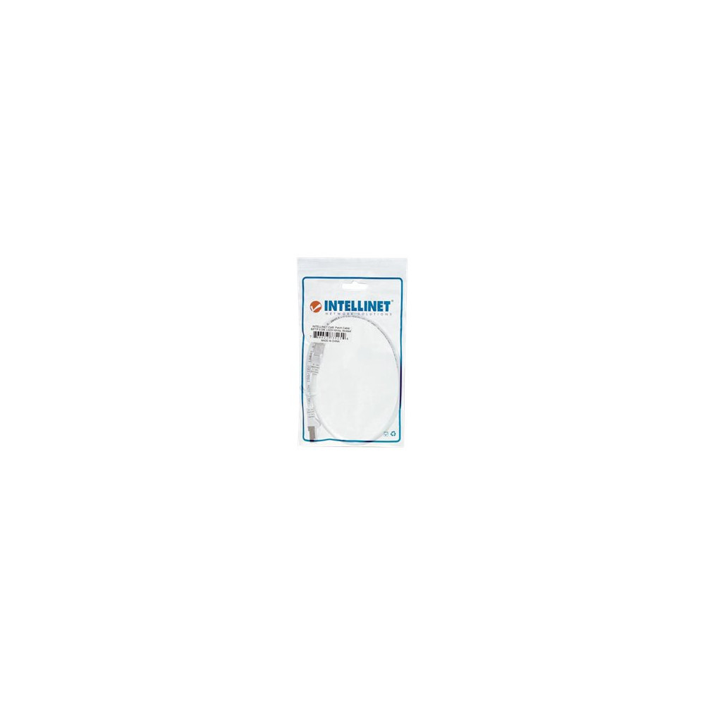 Produktbild för Intellinet Network Patch Cable, Cat6, 0.5m, White, Copper, S/FTP, LSOH / LSZH, PVC, RJ45, Gold Plated Contacts, Snagless, Booted, Lifetime Warranty, Polybag - patch-kabel - 50 cm - vit