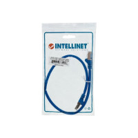 Produktbild för Intellinet Network Patch Cable, Cat6, 0.5m, Blue, Copper, S/FTP, LSOH / LSZH, PVC, RJ45, Gold Plated Contacts, Snagless, Booted, Lifetime Warranty, Polybag - nätverkskabel - 50 cm - blå