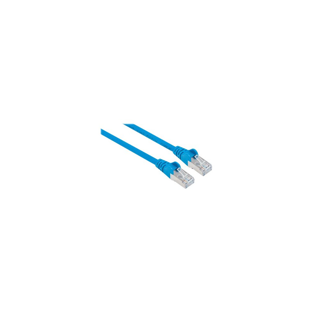 Produktbild för Intellinet Network Patch Cable, Cat6, 5m, Blue, Copper, S/FTP, LSOH / LSZH, PVC, RJ45, Gold Plated Contacts, Snagless, Booted, Lifetime Warranty, Polybag - patch-kabel - 5 m - blå