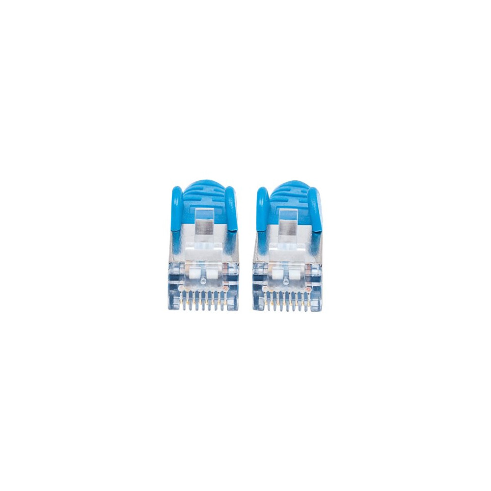 Produktbild för Intellinet Network Patch Cable, Cat6, 5m, Blue, Copper, S/FTP, LSOH / LSZH, PVC, RJ45, Gold Plated Contacts, Snagless, Booted, Lifetime Warranty, Polybag - patch-kabel - 5 m - blå