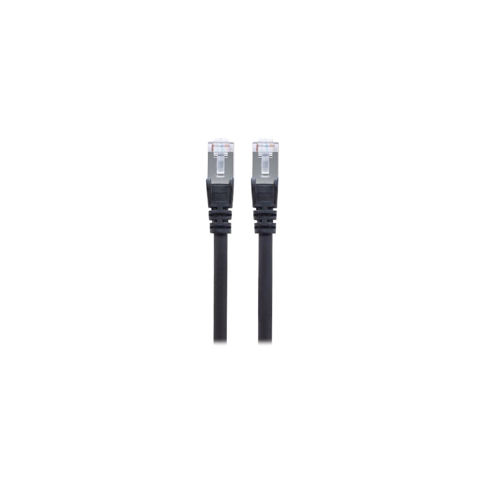 Produktbild för Intellinet Network Patch Cable, Cat6, 7.5m, Black, Copper, S/FTP, LSOH / LSZH, PVC, RJ45, Gold Plated Contacts, Snagless, Booted, Lifetime Warranty, Polybag - patch-kabel - 7.5 m - svart