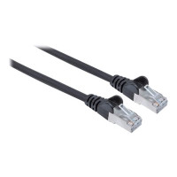 Produktbild för Intellinet Network Patch Cable, Cat6, 7.5m, Black, Copper, S/FTP, LSOH / LSZH, PVC, RJ45, Gold Plated Contacts, Snagless, Booted, Lifetime Warranty, Polybag - patch-kabel - 7.5 m - svart
