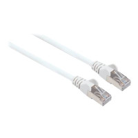 Produktbild för Intellinet Network Patch Cable, Cat6, 3m, White, Copper, S/FTP, LSOH / LSZH, PVC, RJ45, Gold Plated Contacts, Snagless, Booted, Lifetime Warranty, Polybag - nätverkskabel - 3 m - vit