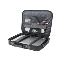 Produktbild för Manhattan Empire Laptop Bag 17.3", Clamshell design, Accessories Pocket, Shoulder Strap (removable), Notebook Case, Black, Three Year Warranty - notebook-väska