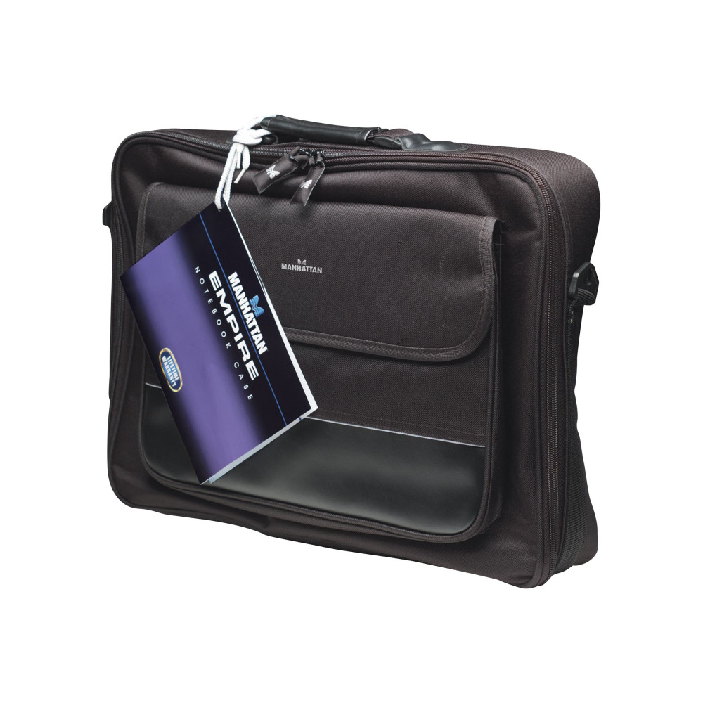 Produktbild för Manhattan Empire Laptop Bag 17.3", Clamshell design, Accessories Pocket, Shoulder Strap (removable), Notebook Case, Black, Three Year Warranty - notebook-väska