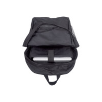 Produktbild för Manhattan Knappack Backpack 15.6", Black, LOW COST, Lightweight, Internal Laptop Sleeve, Accessories Pocket, Padded Adjustable Shoulder Straps, Water Bottle Holder, Three Year Warranty - ryggsäck för bärbar dator